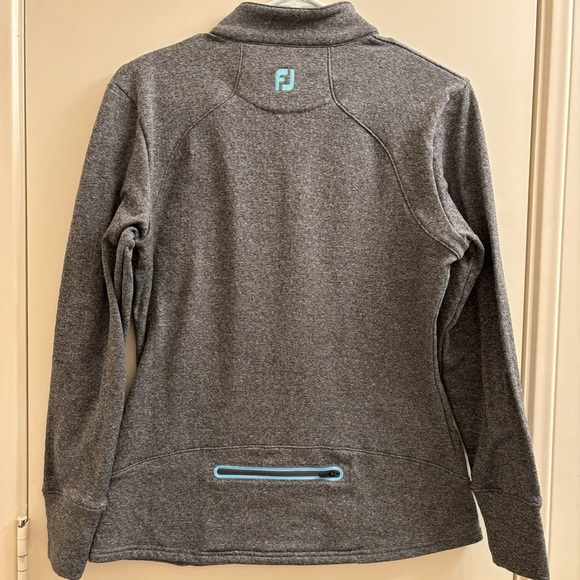 FootJoy Quarter Zip Pullover Sweater Men Small Gray Blue Golf Tech Performance - Picture 2 of 4